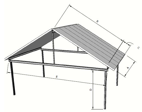 Gable style freestanding patio with 4 posts